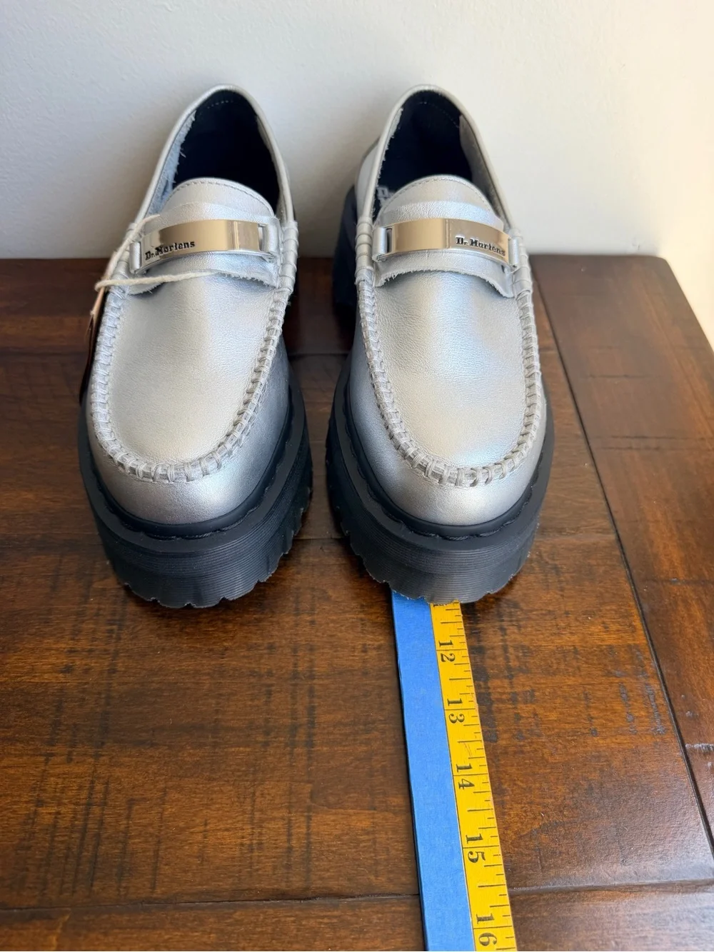 Dr. Martens Penton II Quad Metallic Leather Loafers Women's Size 8